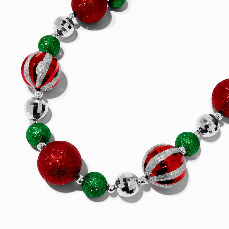Glittery Christmas Ornament Necklace,