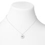 Silver Birthstone Color Tag Pendant Necklace - April,