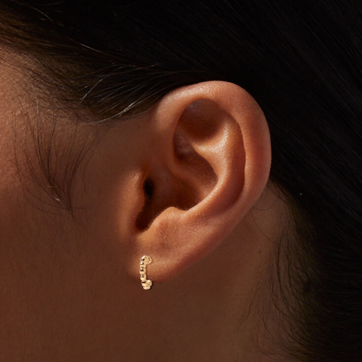 Gold Mixed Heart Single Hoop &amp; Stud Earrings - 6 Pack,