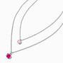 Pink Cube Pendant Multi-Strand Necklace,