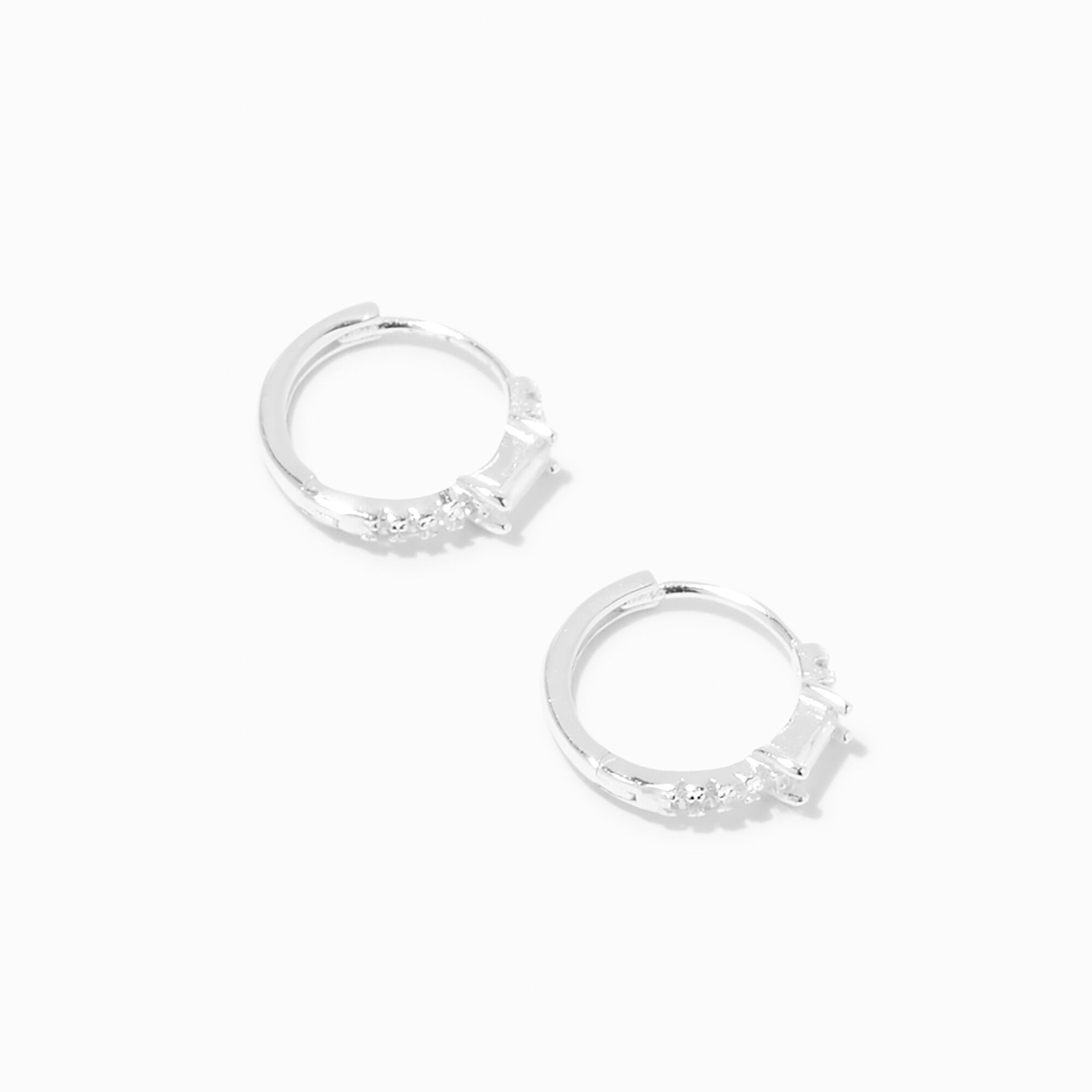 Cubic zirconia huggie hoop earrings store