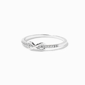 Silver Crystal Infinity Ring,