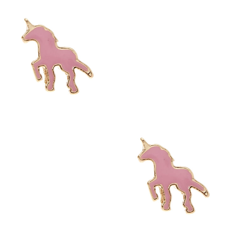 Pink Unicorn Stud Earrings,