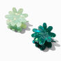 Green Pearlized Flower Hair Claws - 2 Pack,
