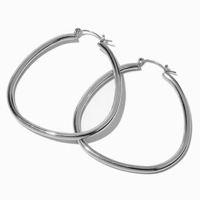 Silver Oval 50MM Hoop Earrings,