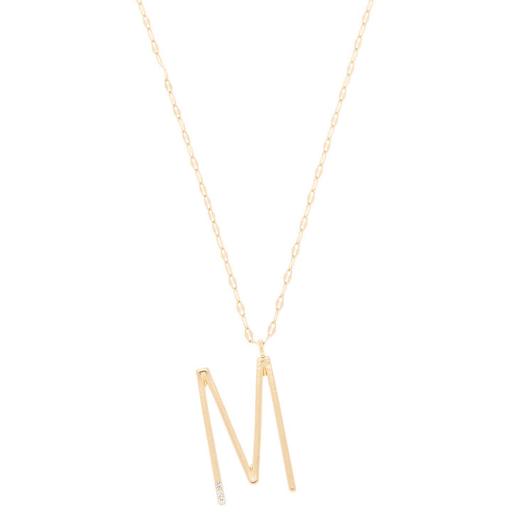 Oversized Initial Stone Pendant Necklace - M,