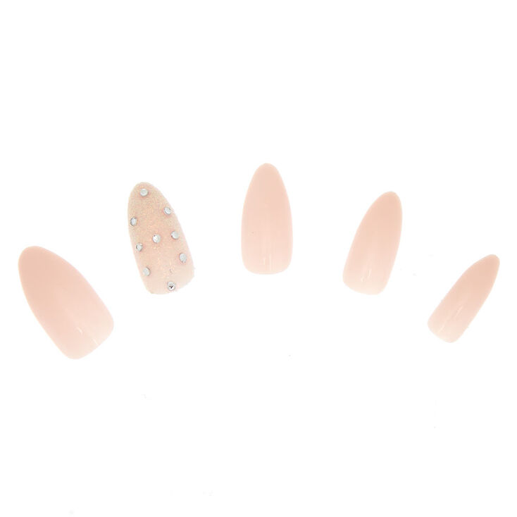 Bling Stiletto False Nails - Nude , 24 Pack,