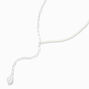 Half Pearl Paperclip Y-Neck Chain Necklace,