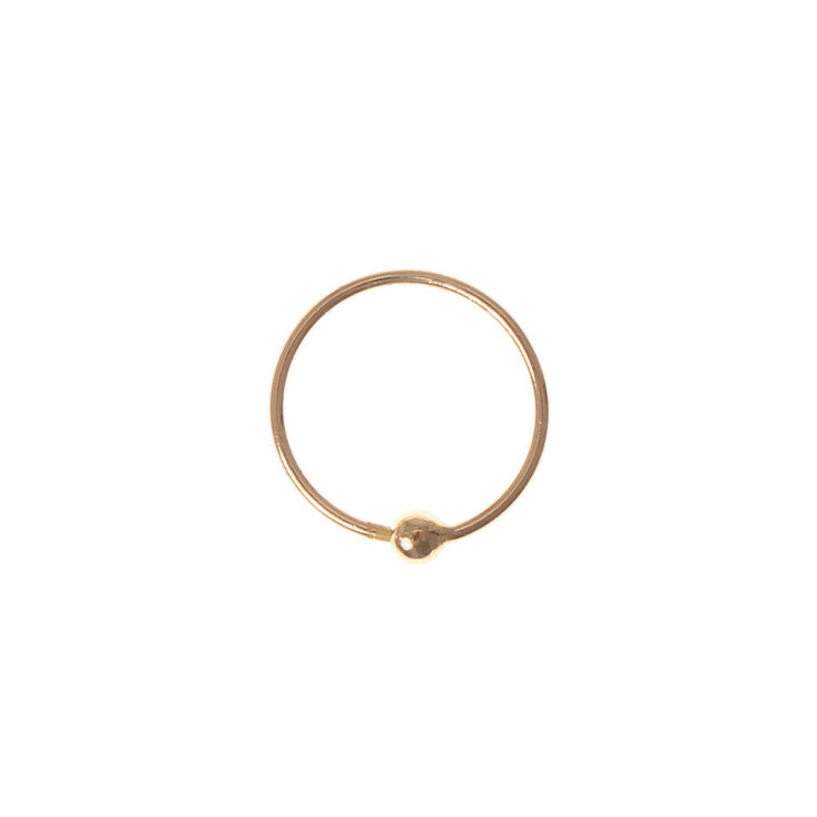 Sterling Silver Rose Gold Hoop Nose Ring,