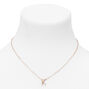Gold Mini Pearl Initial Pendant Necklace - K,