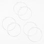 Silver Textured Hoop Earrings - 3 Pack,