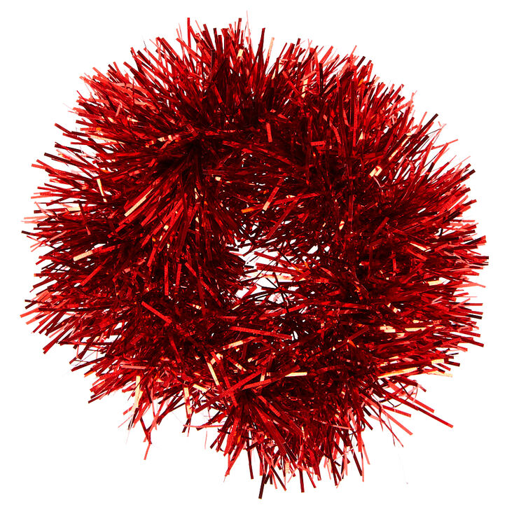 Medium Tinsel Hair Scrunchie - Red,
