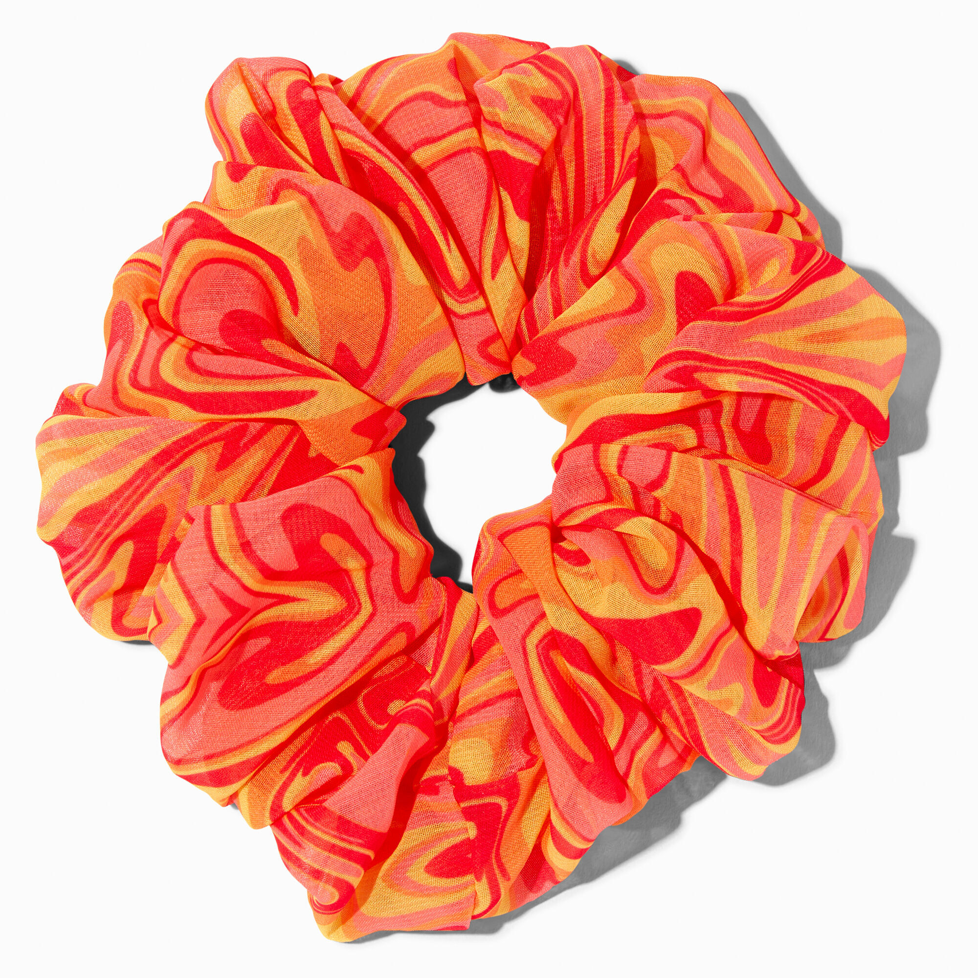 ヘアアクセサリー Hunza G SS24 Orange fabric scrunchie (SCRUNCHIE ORANGE) Giant Orange Swirl Silky Hair Scrunchie | Icing US