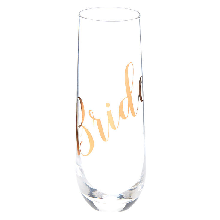 Bride Stemless Champagne Glass,