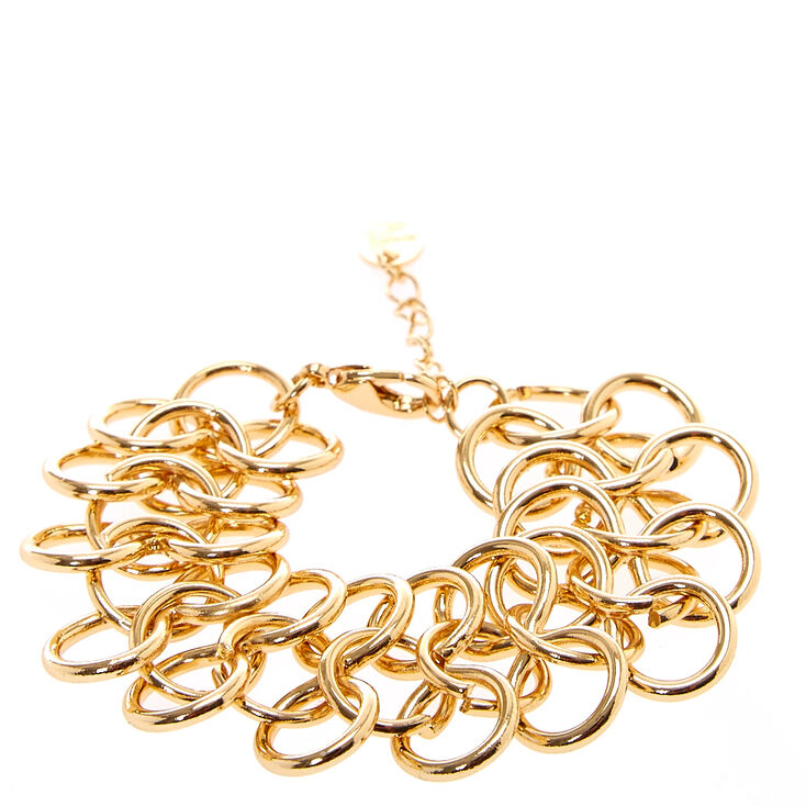 Large Circle Link Gold Bracelet,