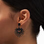 Black 1&quot; Rhinestone Chandelier Drop Earrings,