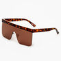 Tortoiseshell Shield Sunglasses - Brown,