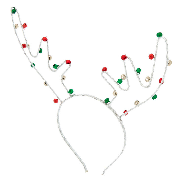 Bell Reindeer Antlers Headband - Silver,