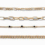 Gold Geometric Chain Bracelets - 4 Pack,