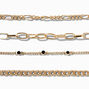 Gold Geometric Chain Bracelets - 4 Pack,