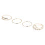 Silver Chevron Midi Rings - 4 Pack,