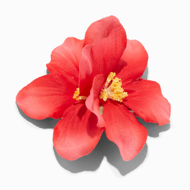 Dark Pink Hibiscus Flower Hair Clip,