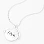 Silver Glow In The Dark Zodiac Spinning Pendant Necklace - Libra,