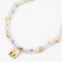 Gold Star &amp; Pastel Pearl Initial Pendant Necklace - M,