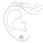 Sterling Silver Cubic Zirconia Round Basket Stud Earrings - 8MM,