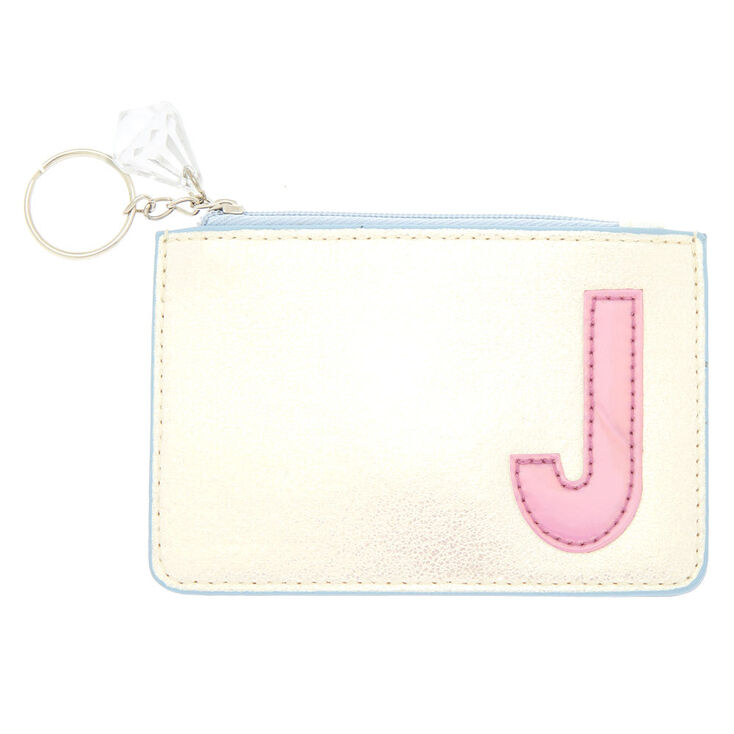 Pearlescent Initial Coin Purse - J,
