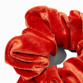 Orange Copper Medium Flat Velvet Hair Scrunchie,