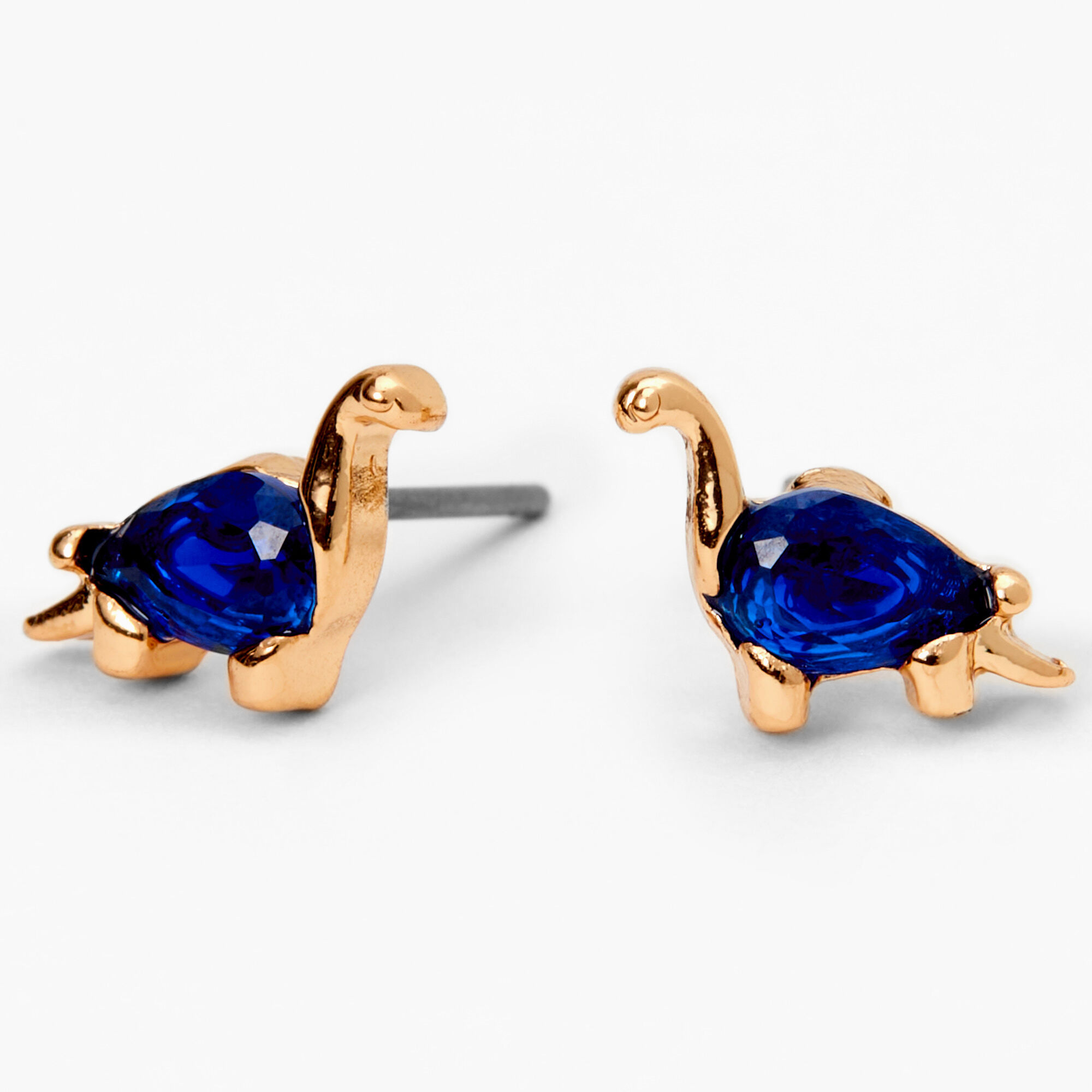 Blue Cubic Zirconia Brontosaurus Dinosaur Stud Earrings Icing US