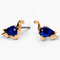 Blue Cubic Zirconia Brontosaurus Dinosaur Stud Earrings,