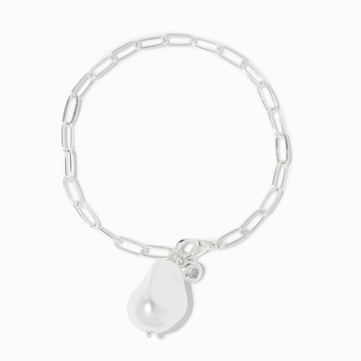 Silver Paperclip Chain Bracelet,