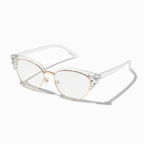 Gemstone Cat Eye Clear Lens Frames,