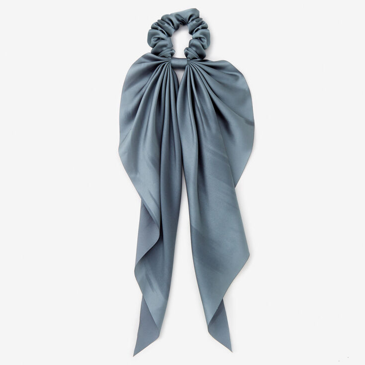 Blue Pleated Scarf Hair Scrunchie,