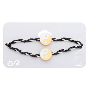 Gold Yin &amp; Yang Wrapped Chain Bracelets - 2 Pack,