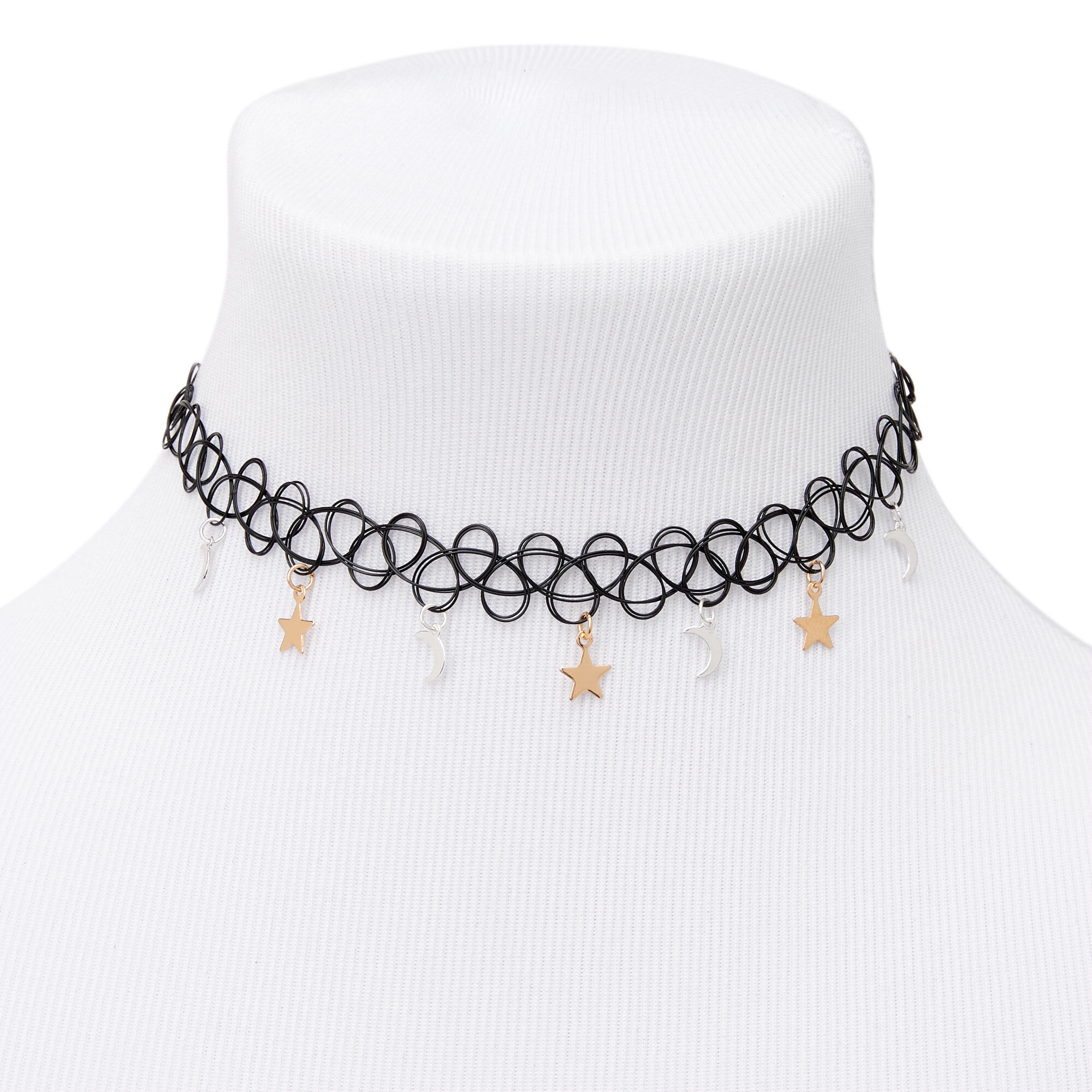 Icing Mixed Metal Celestial Tattoo Choker Necklace