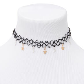 Mixed Metal Celestial Tattoo Choker Necklace,