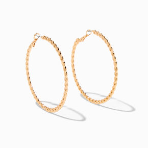 Icing Select 18k Gold Plated Twisted 60MM Hoop Earrings,
