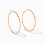 Icing Select 18k Gold Plated Twisted 60MMl Hoop Earrings,