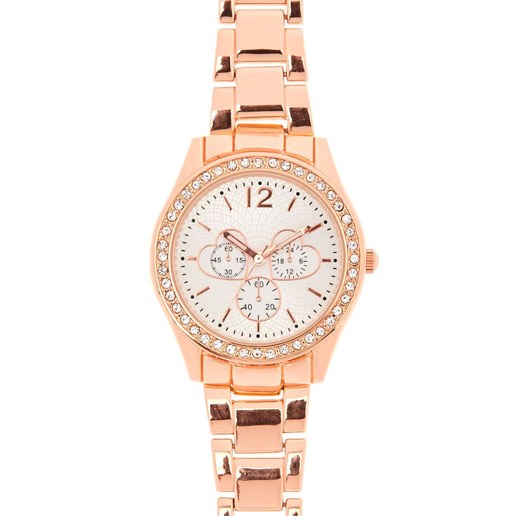 Rose Gold-Tone Watch with Hearts,