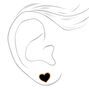 Gold &amp; Black Heart Stud Earrings,