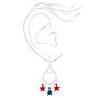Patriotic Stars 2&quot; Hoop Earrings,