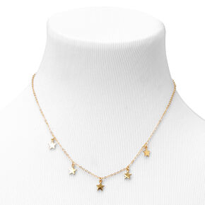 18kt Gold Plated Star Refined Charm Necklace,