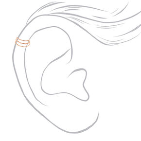 Rose-Gold tone Triple Wire Band Ear Cuff,