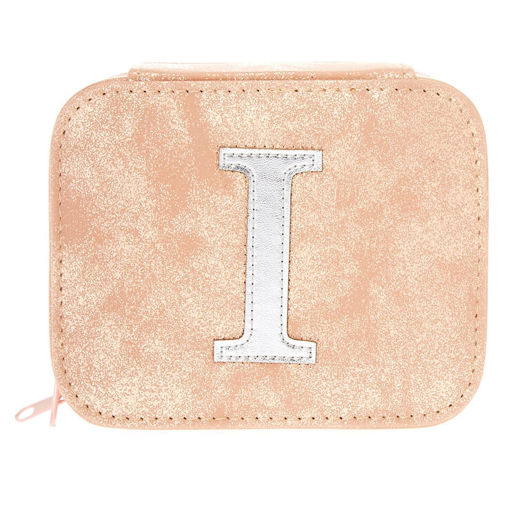 Blush Pink "I" Initial Jewelry Case,