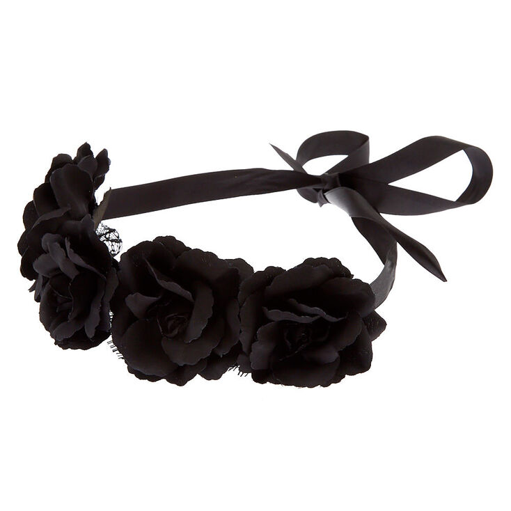 Flower Crown Lace Headwrap - Black,