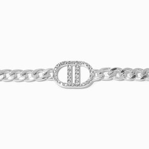 Silver-tone Crystal Pop Top Chain Bracelet,