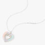 Pastel Ombre Open Heart Pendant Necklace,